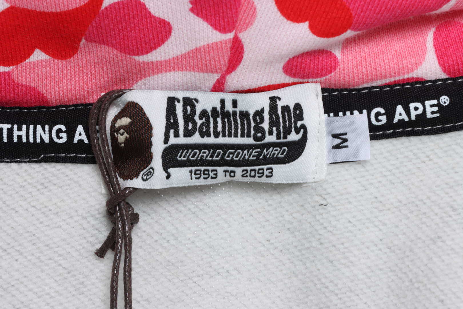 BAPE co-branded tiger head shark gray and pink double hoodie