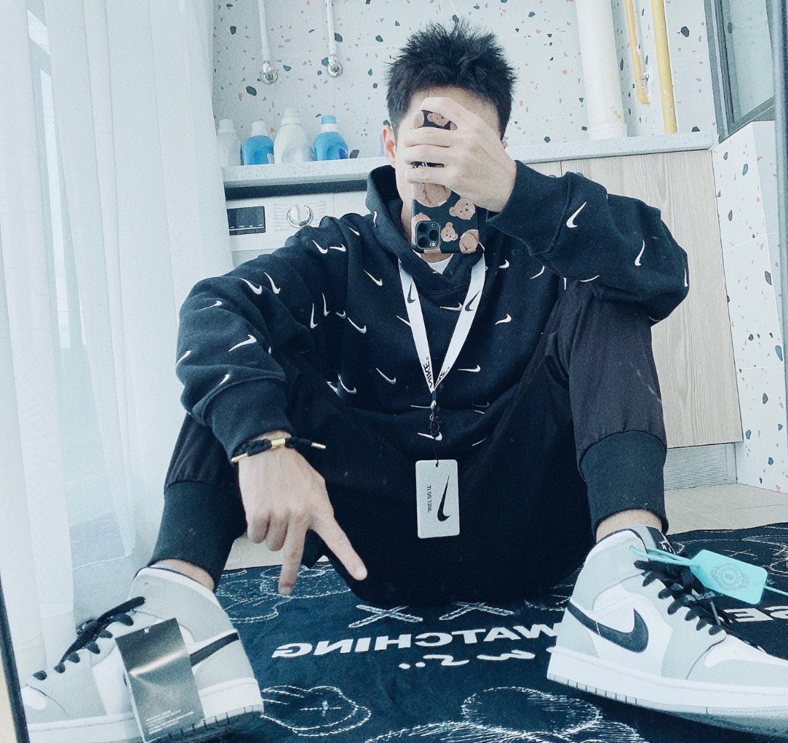 NK swoosh Nike full hook embroidery sports department hooded sweatshirt