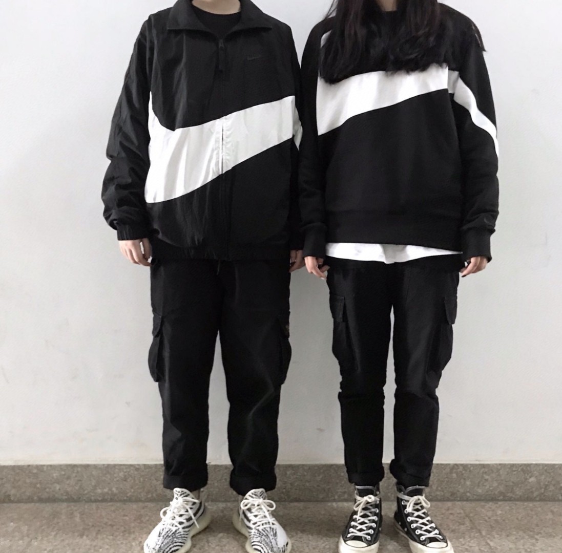 Nike big hook patchwork round neck sweatshirt Hoodie