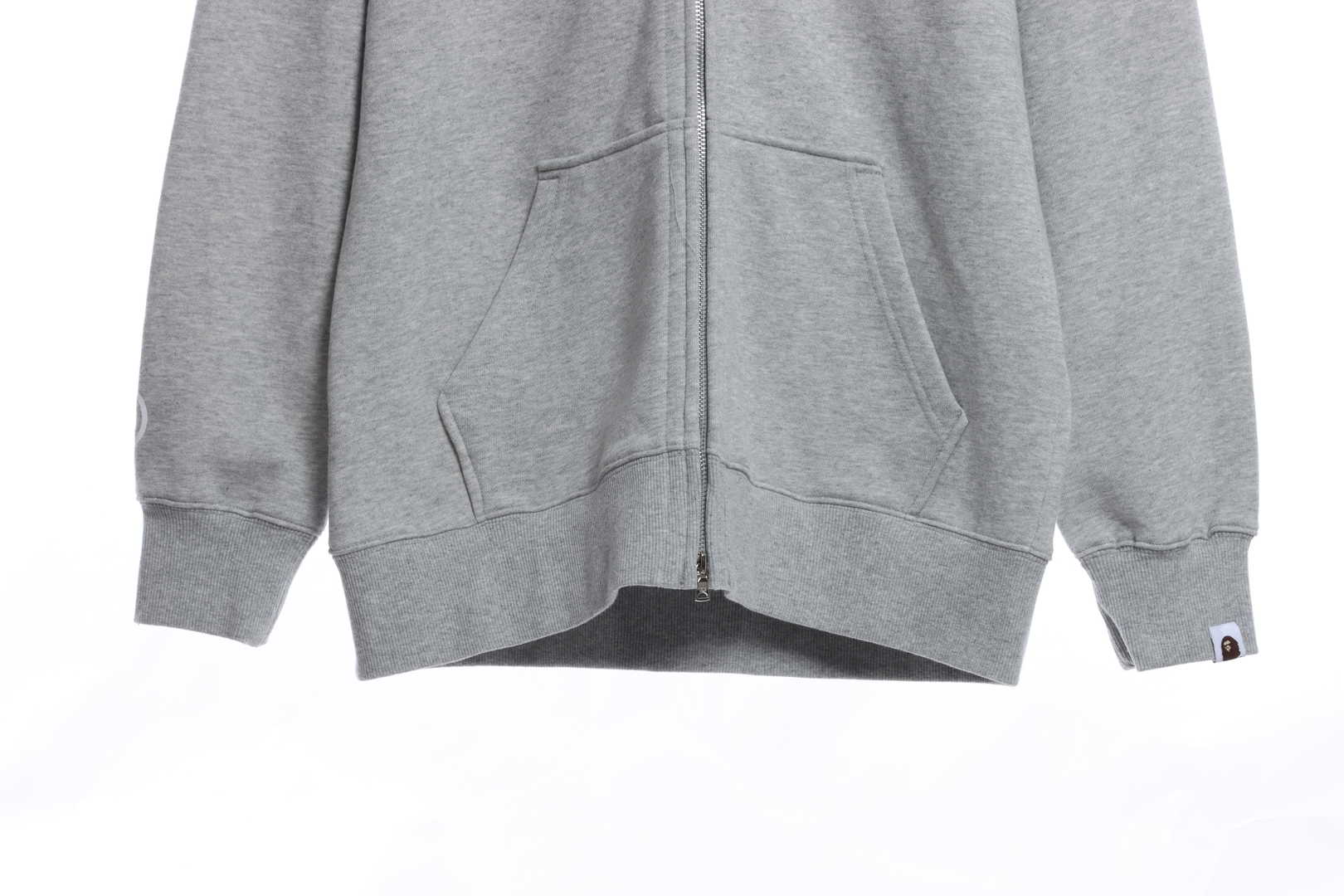 BAPE co-branded tiger head shark gray and pink double hoodie