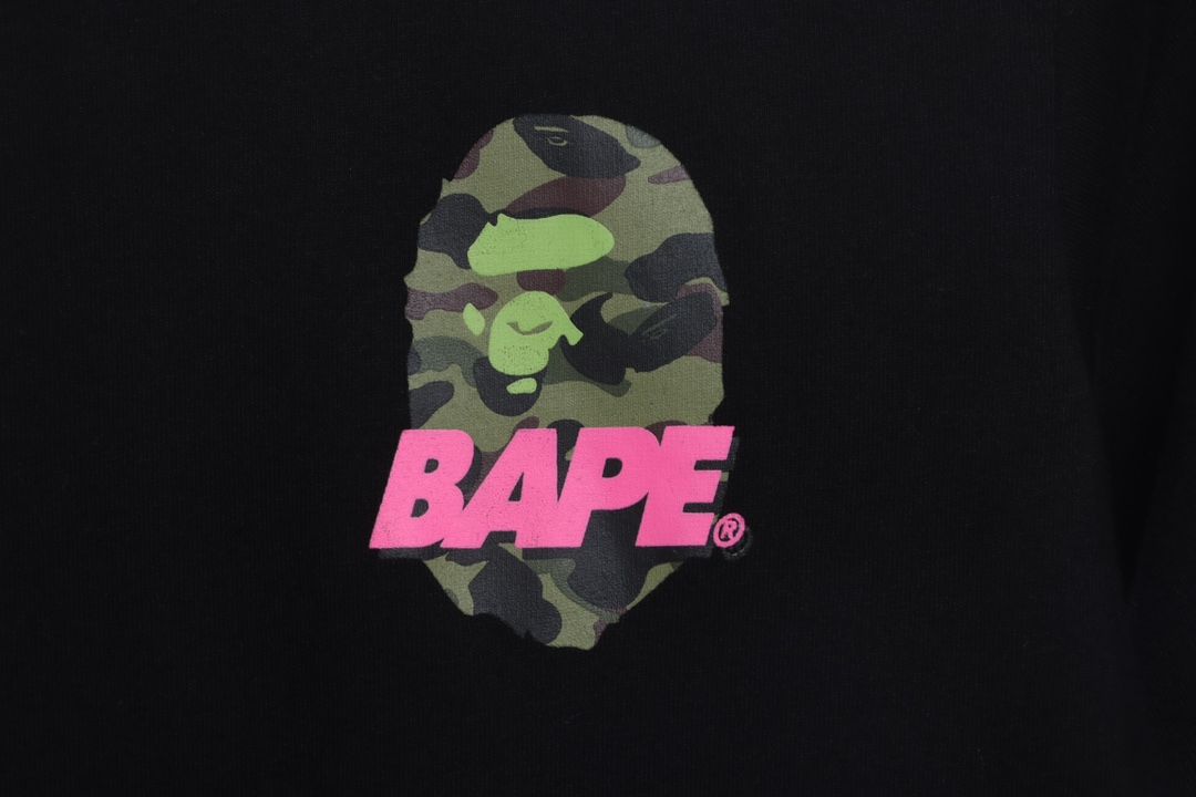 BAPE camouflage ape head reflective letter printing short sleeves