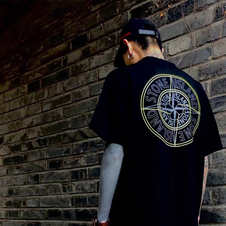 Stone Island Back Large Compass Logo Print Short Sleeves