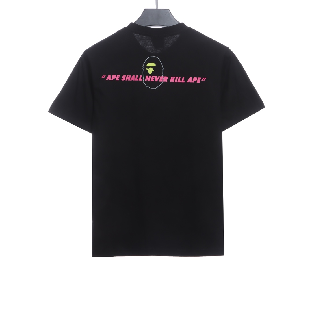 BAPE camouflage ape head pattern hit color letter printing short sleeves
