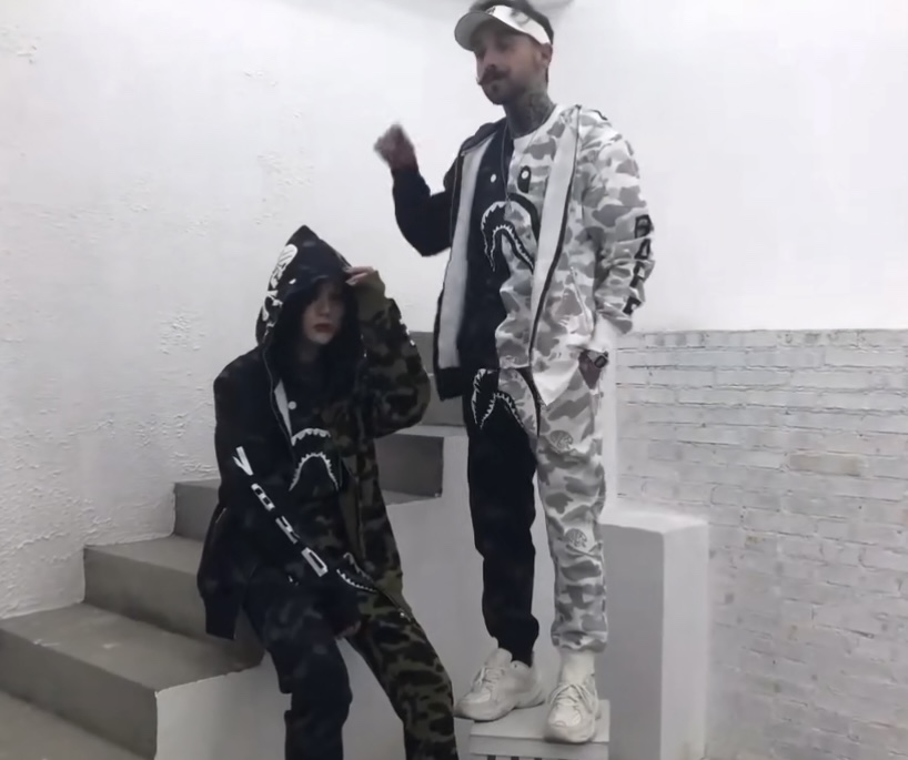 BAPE color matching camouflage shark mouth print short sleeves