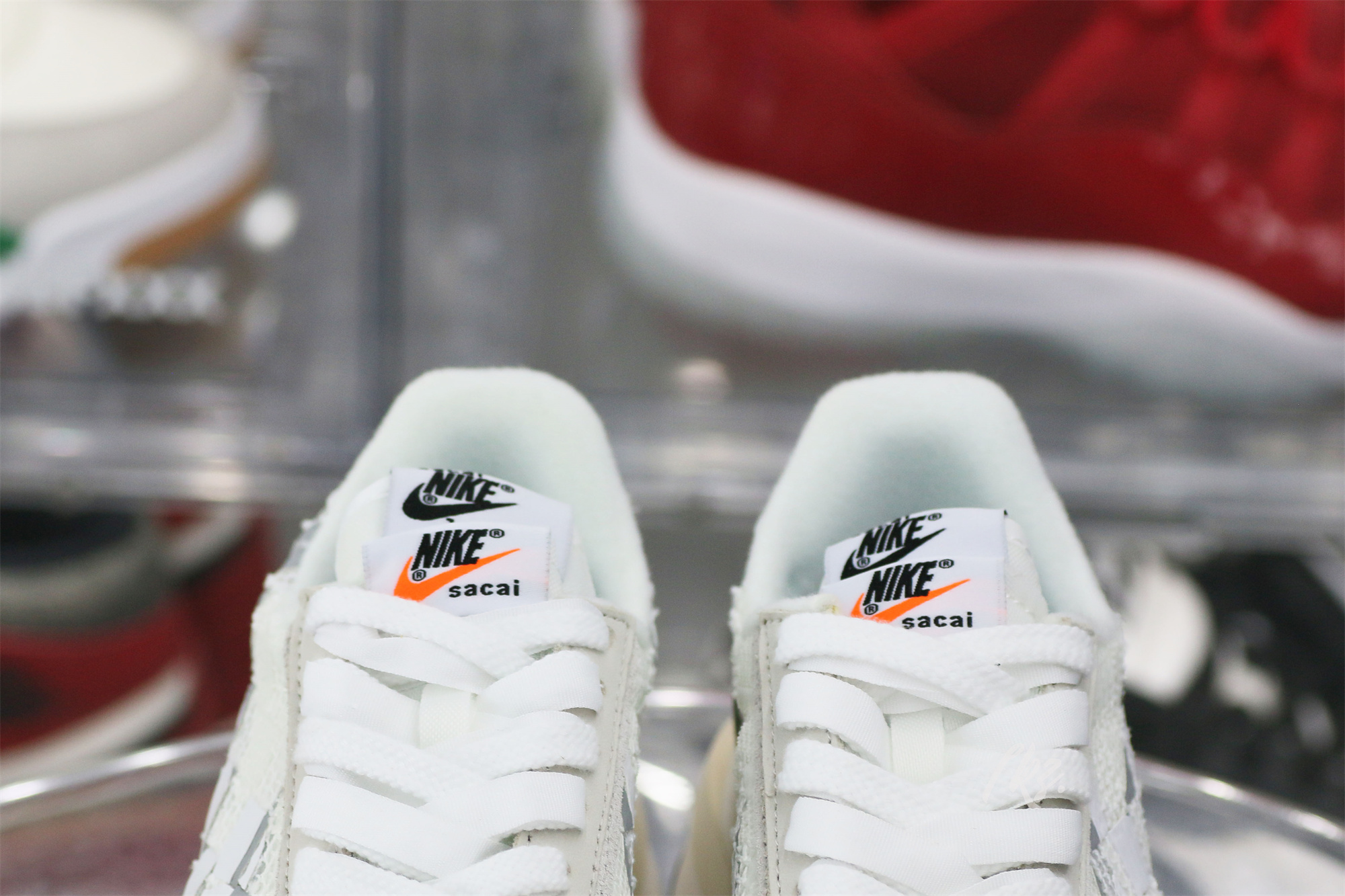 Sacai X Nike Vaporwaffle Grey White