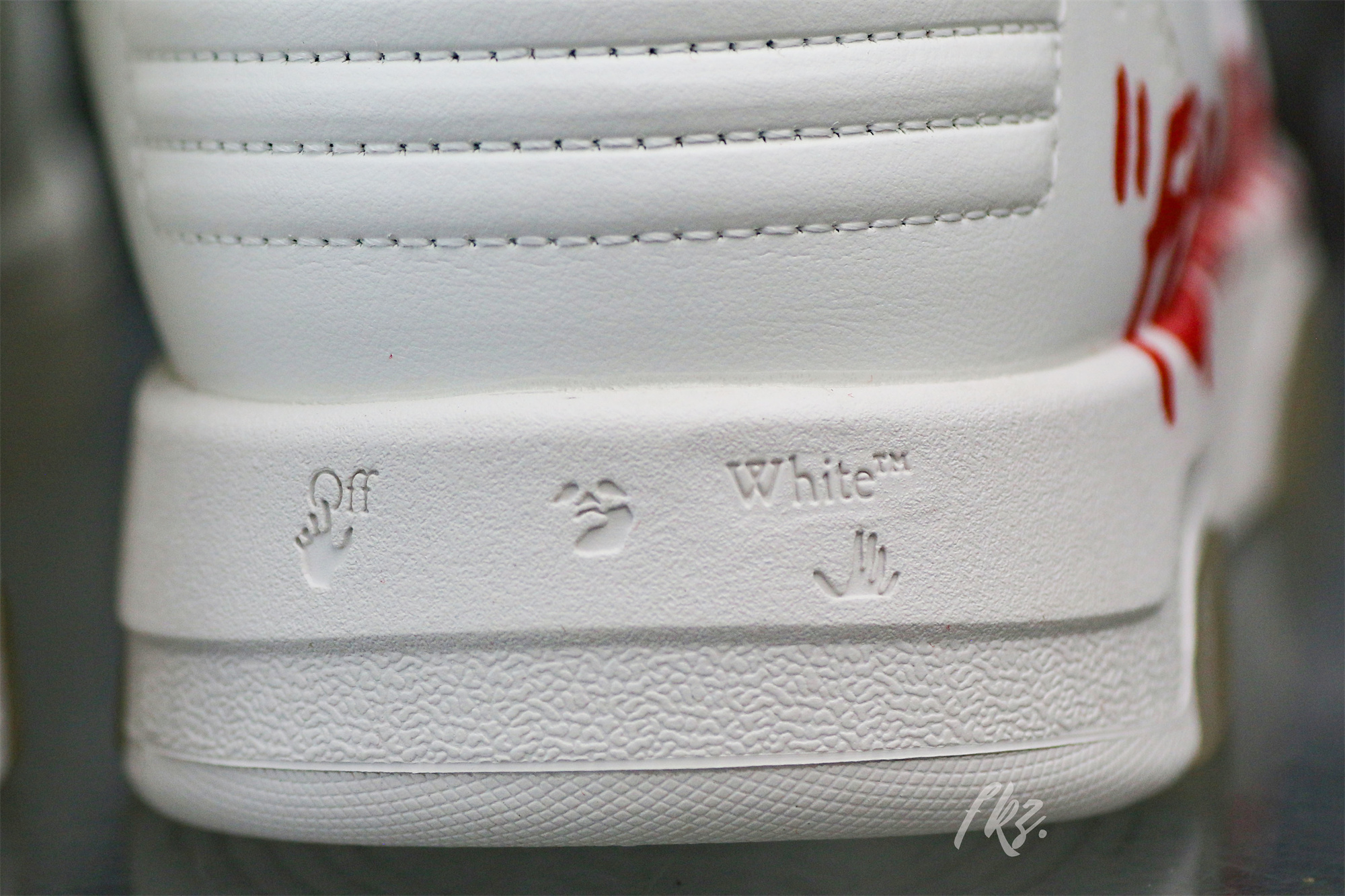 OFF-WHITE White & Red Out of Office ‘OOO’ sneakers