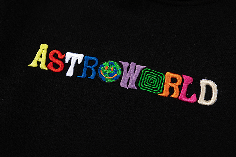 Travis Scott TS Rainbow Letter Embroidery Fleece Hoodie