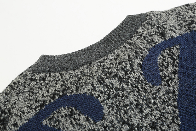 Off White black and red color-block long-sleeve sweater