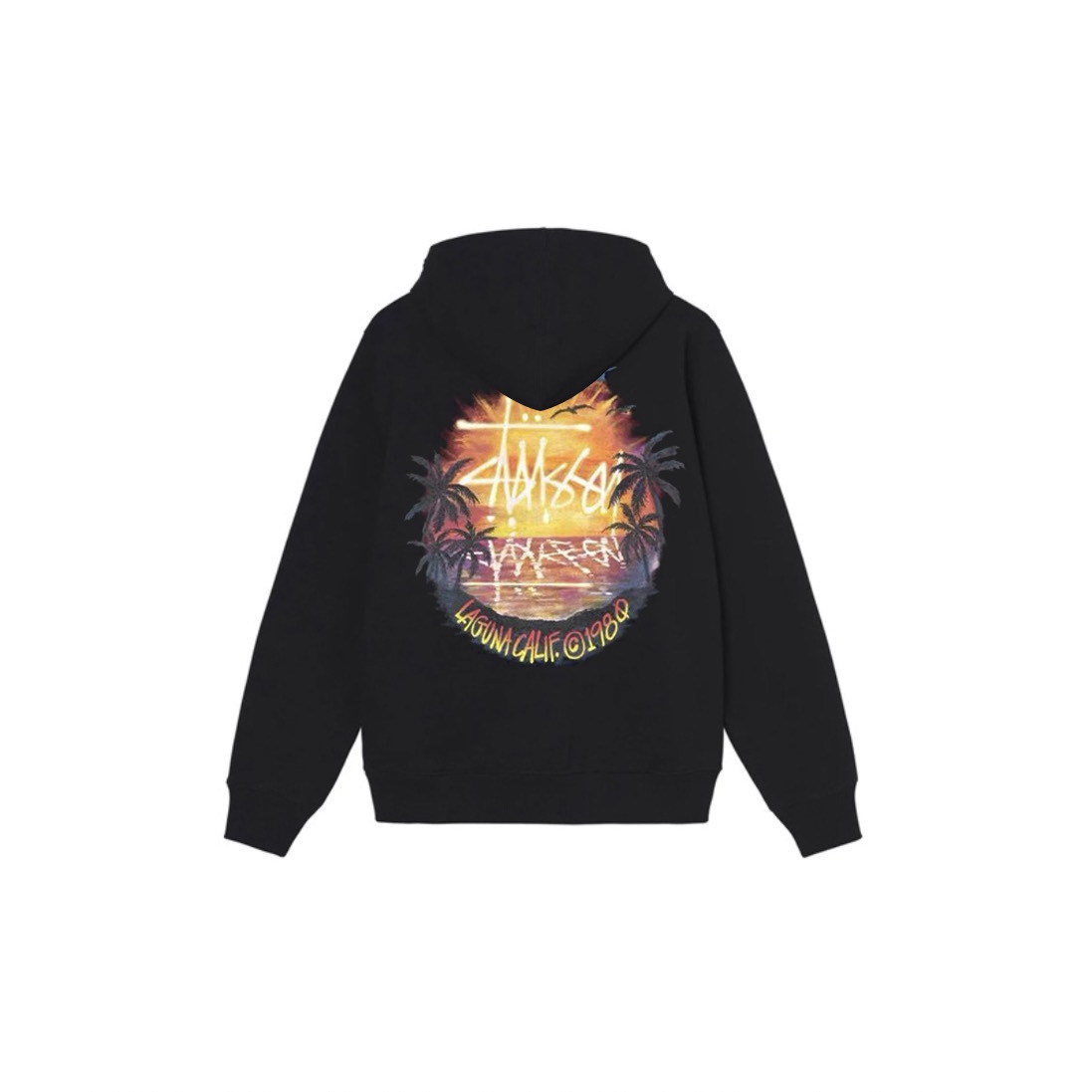 Stu$$y SS24 sunset palm tree scenic graphic print hoodie