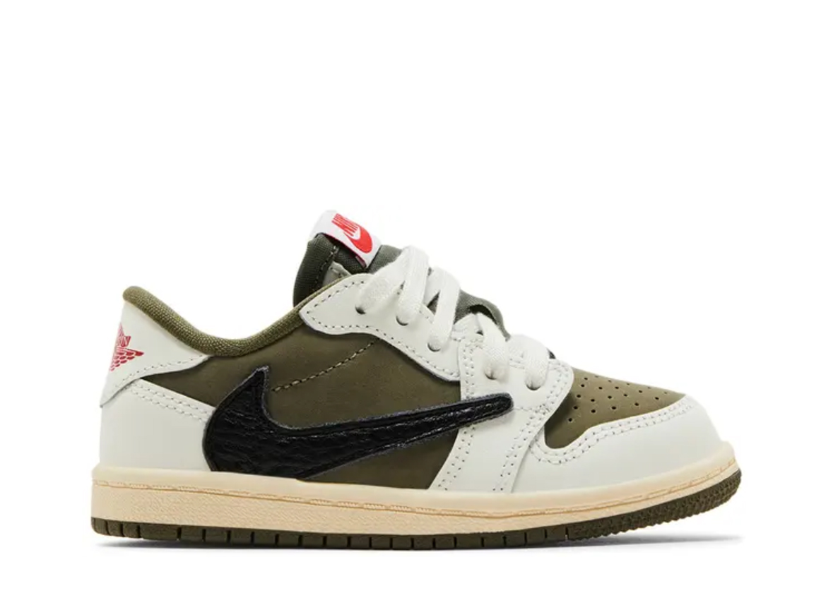 Travis Scott x Jordan 1 Retro Low ‘Reverse Olive / Medium Olive’ Kid (LN5 A1)