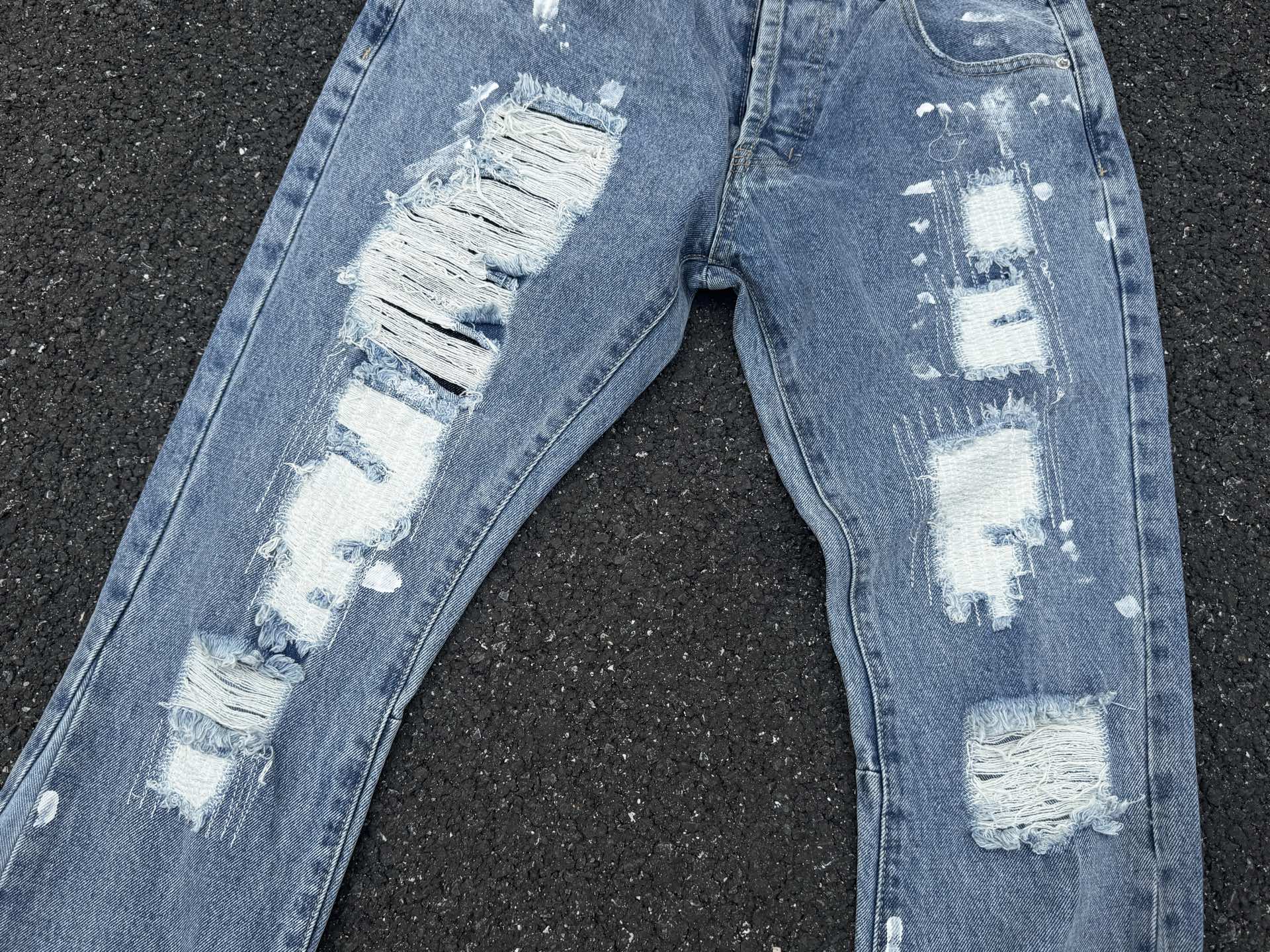 GALLERY.DEPT Distressed Patchwork Flared Jeans